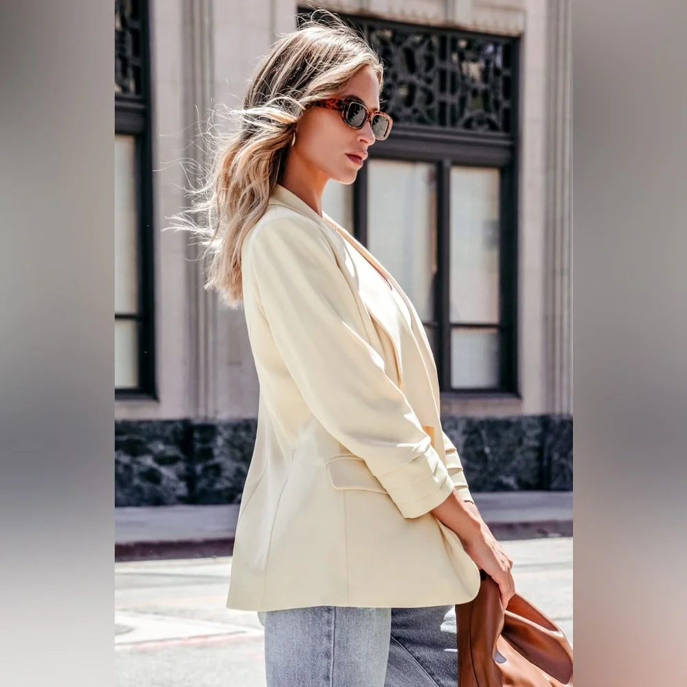 Cupshe Cream Blazer Jacket - Picture 11 of 12